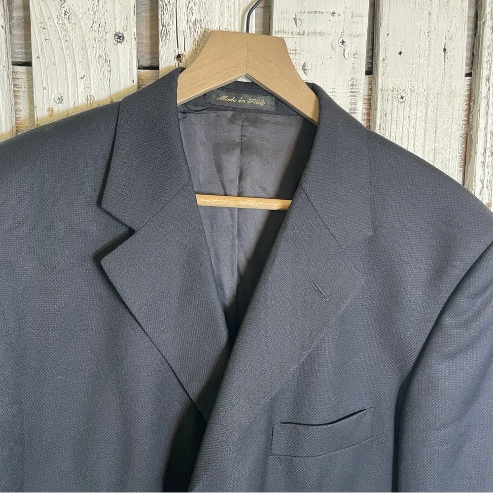 Zino Vintage Men’s Wool Blazer Navy Blue 44 L Made In Italy Some Wear As Picture